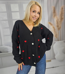 Warm and cozy women's sweater with hearts for autumn SUMMER