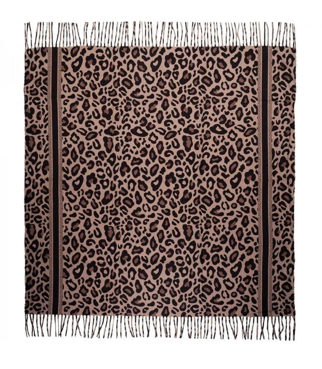 Fashionable scarf panther scarf elegant scarf with tassels