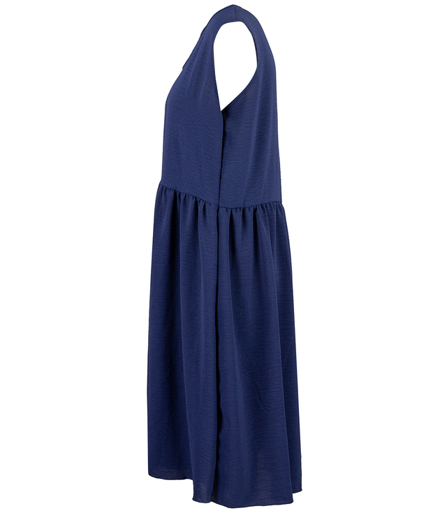 A simple midi dress with a cut-off waist and flared bottom NATASHA