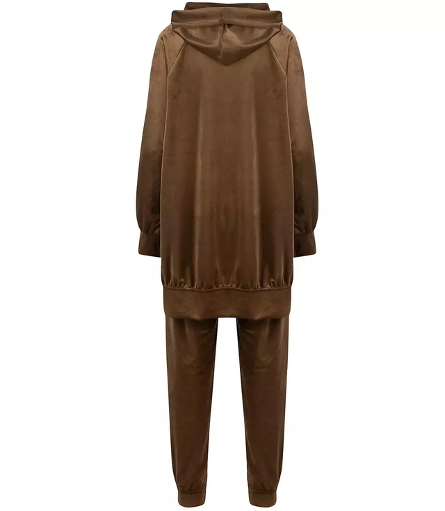 Tracksuit pants sweatshirt hood velor plus size