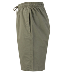 Men's single color cotton shorts with pockets
