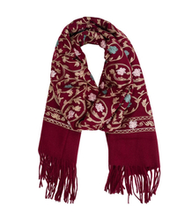 Women's patterned shawl with tassels 