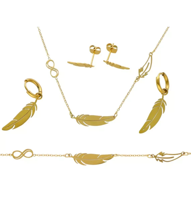 Jewelry necklace bracelet earrings steel