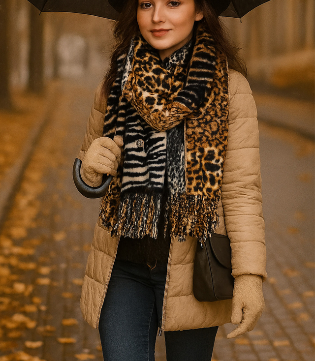 Elegant scarf with tassels