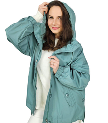 Short transitional oversize rain jacket ELENA