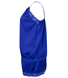 Satin pajama set with lace shorts top petticoat