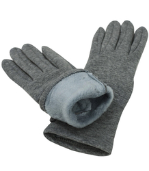 Women's gloves insulated with fur buttons Touch Five-fingered