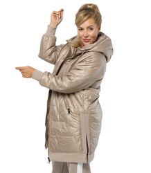 Long jacket with quilting and side slits ROMA