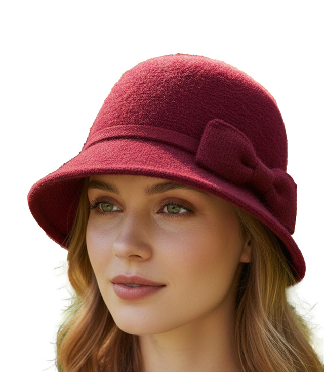 Women's cloche hat with bow