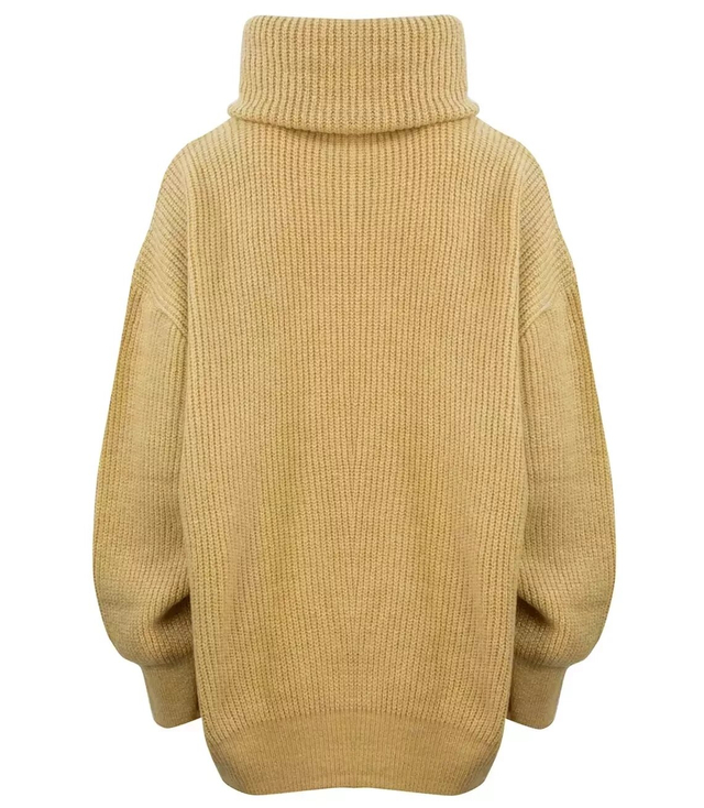 Smooth loose oversize turtleneck sweater