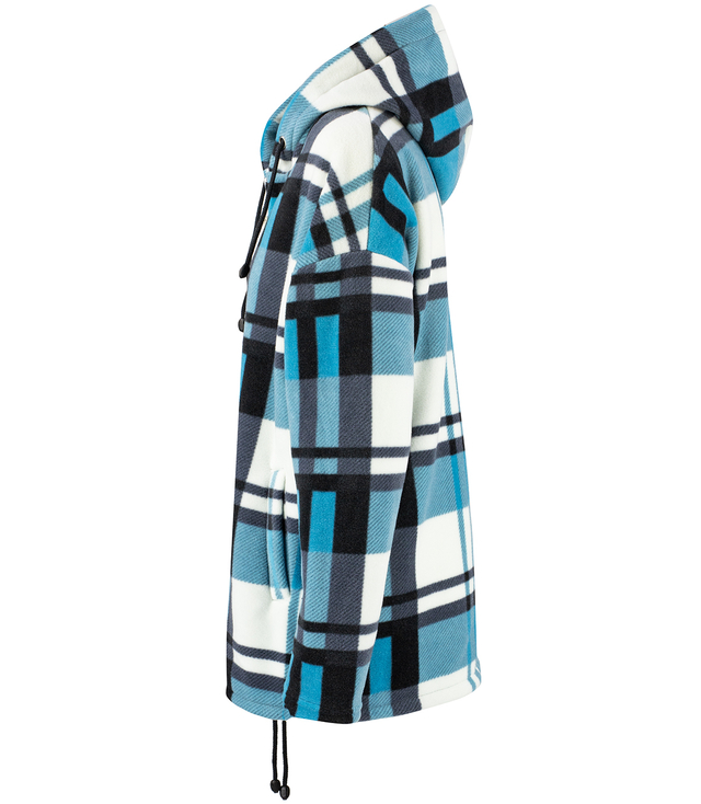 BRITANY warm fleece sweatshirt with a checkered hood