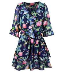 Beautiful airy feminine dress of meadow ruffles