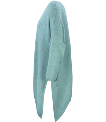 Warm asymmetric V-neck sweater with wool