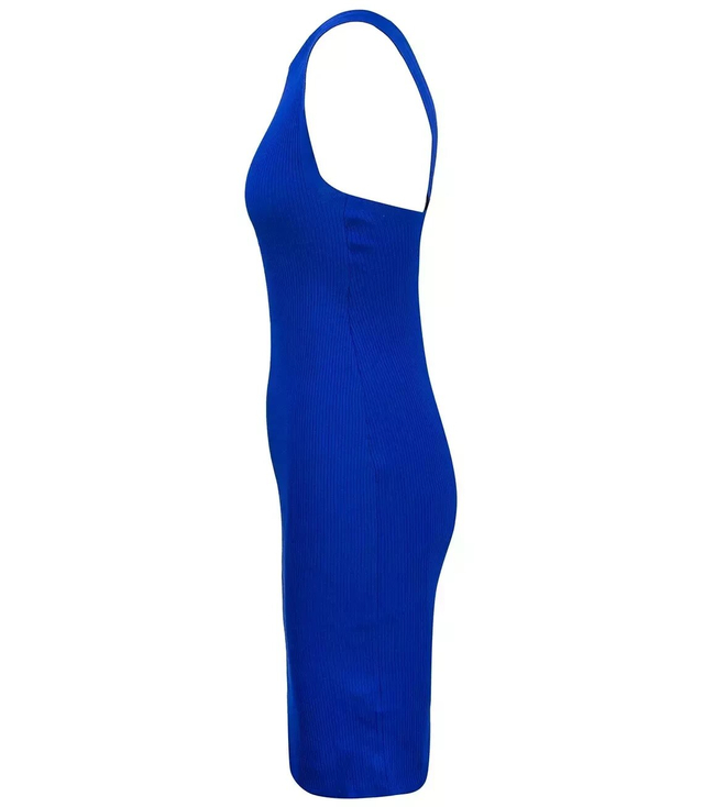 Fitted midi dress with an open back