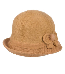 Kapelusz damski cloche z kokardą