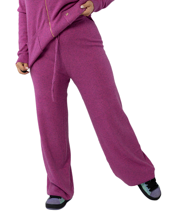 Loose melange knit pants AMELIA