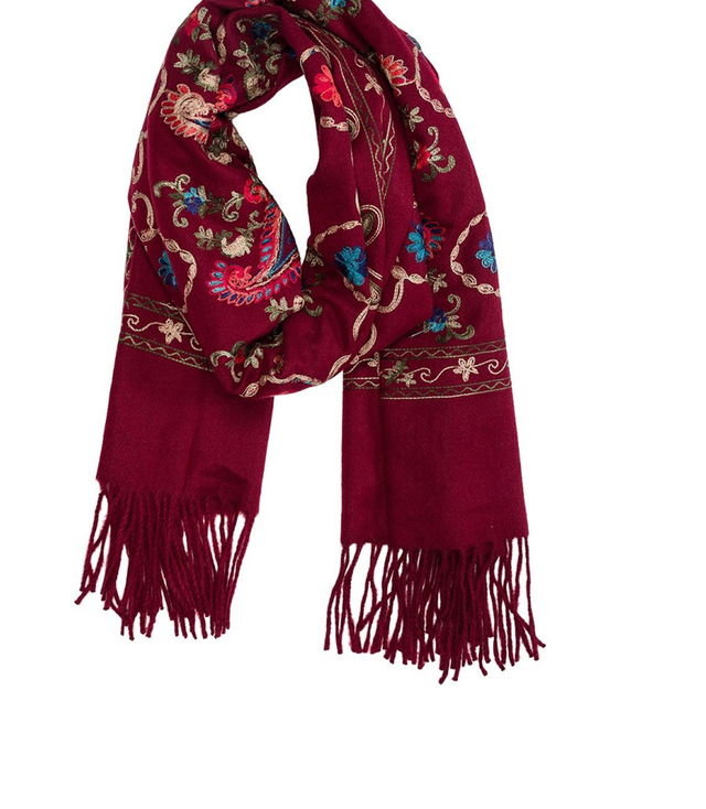 Women's scarf with floral ornament stylish