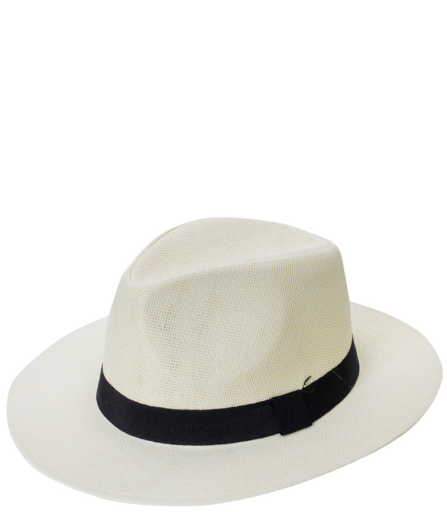 Men's Panama hat with black stripe