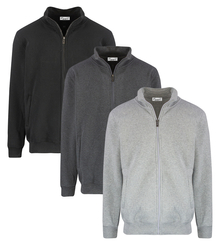 Men's warm, thick zipped sweatshirt with a stand-up collar