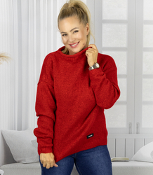 Ciepły sweter damski oversize dekolt łódka MARLENA