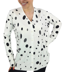 Short polka dot and zircon sweater LIZA