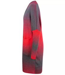 Kardigan długi gruby sweter ombre kolorowy