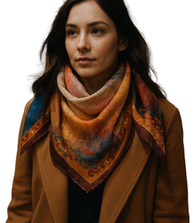 Elegant women's scarf with an insane 70x70 pattern