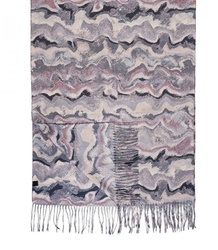 Women's scarf with geometric motif tassels