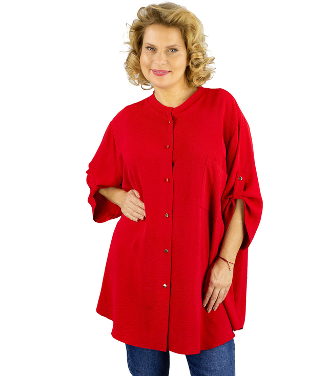 Elegant oversize blouse shirt with stand-up collar ANNA