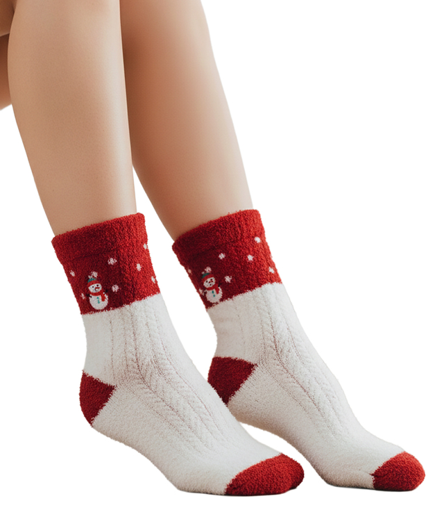Women's Christmas alpaca socks - long, warm