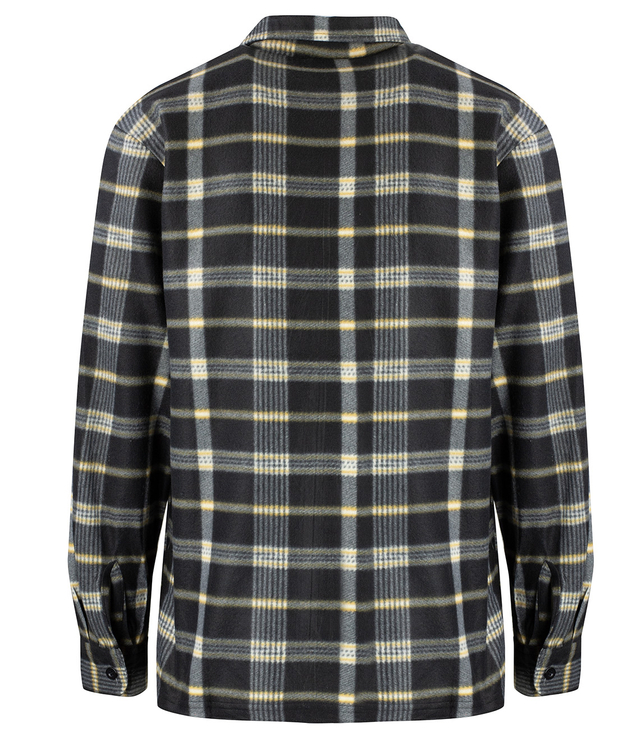 Warm fleece men's plaid shirt with zipper closure 