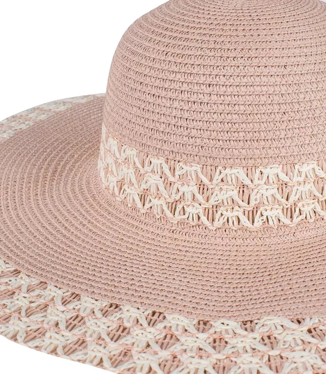 Fashionable large braided openwork hat