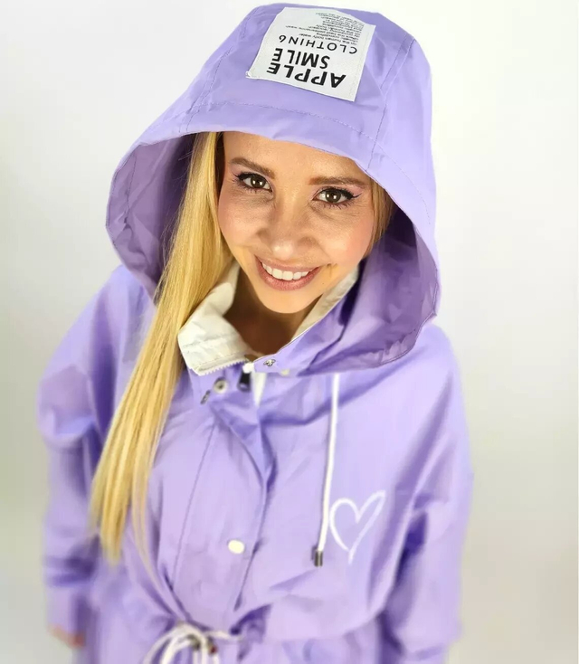 Lekki dłuższy płaszcz przeciwdeszczowy parka