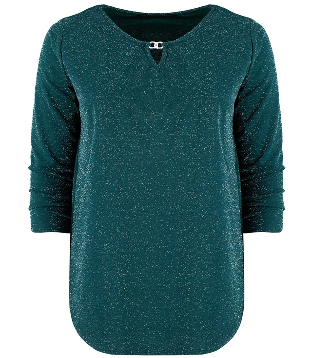 Elegant plus size blouse with shiny glitter thread JAIDA