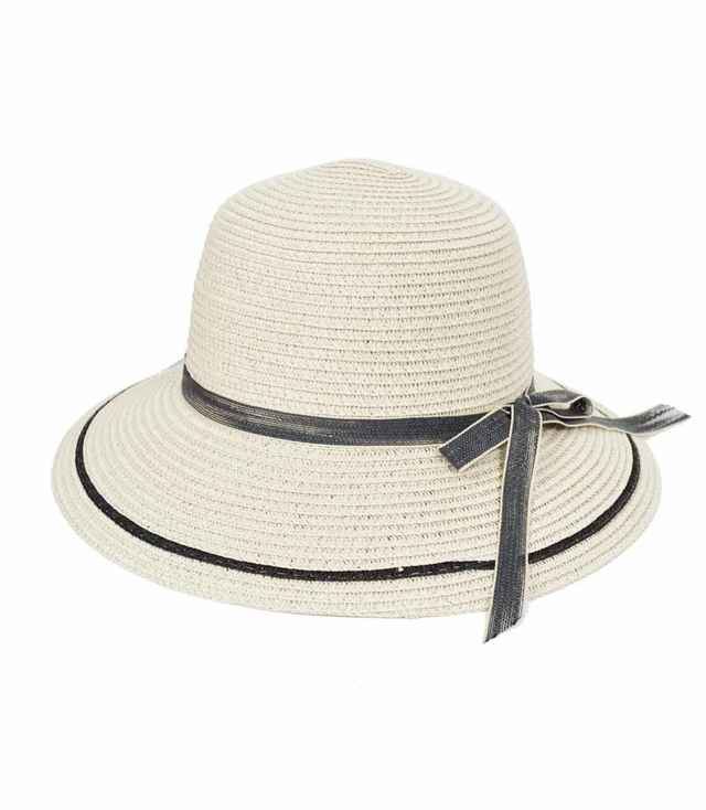 Stylish straw hat with elegant ribbon