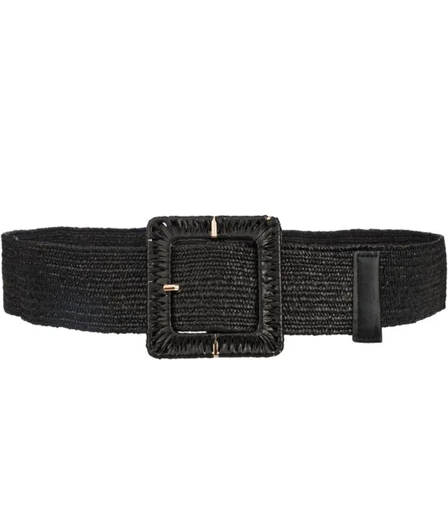 Braided women's belt with large buckle
