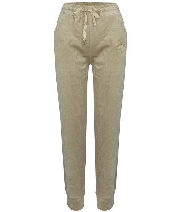 Velour tie sweatpants with embroidery LAILA