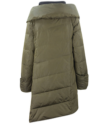 Asymmetrical down coat with a winter vest