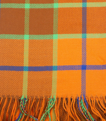 Warm scarf shawl with colorful checkered pattern 