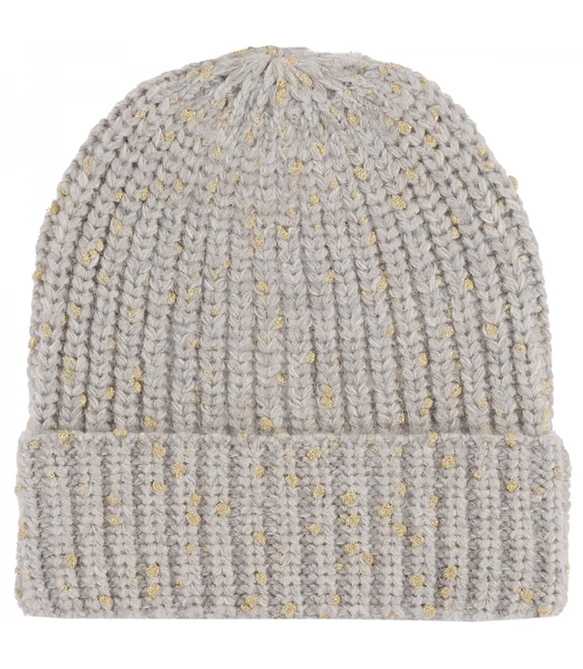 Warm women's hat with gold thread BEANIE winter autumn hat