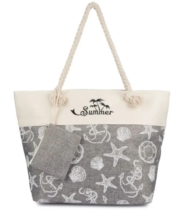 Mega large cotton summer beach bag, spacious, light