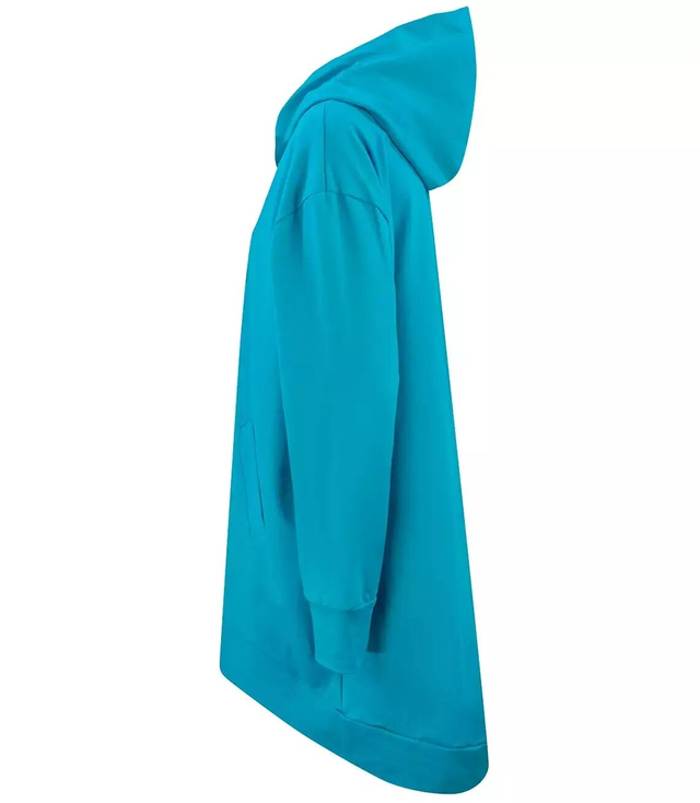 Oversized plain long back parka sweatshirt