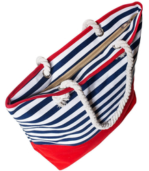 Mega large striped urban shopper beach bag