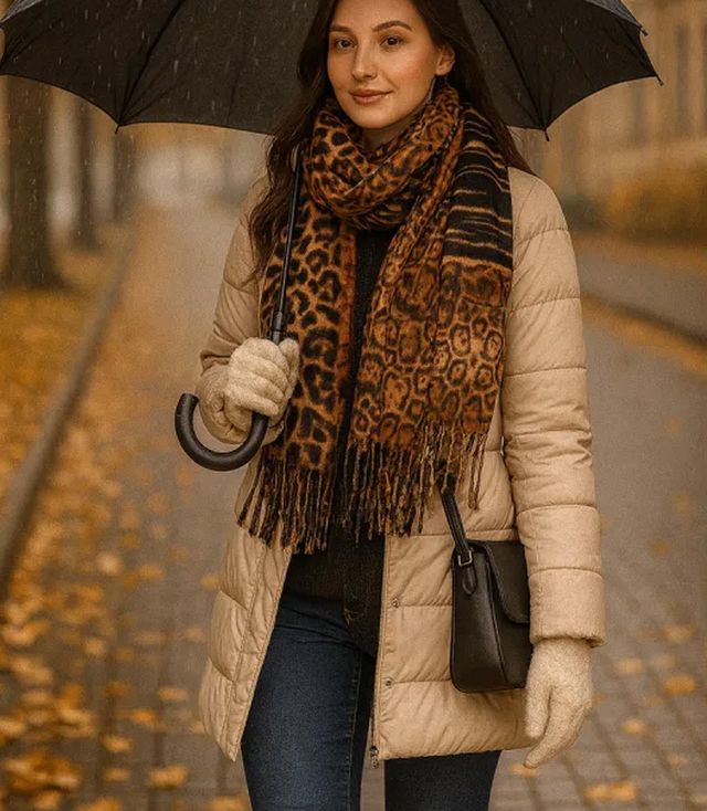 Elegant scarf with tassels