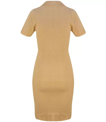 Fitted elastic midi polo dress