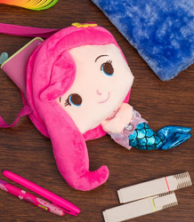 Children's bag in the shape of a mermaid with colorful hair