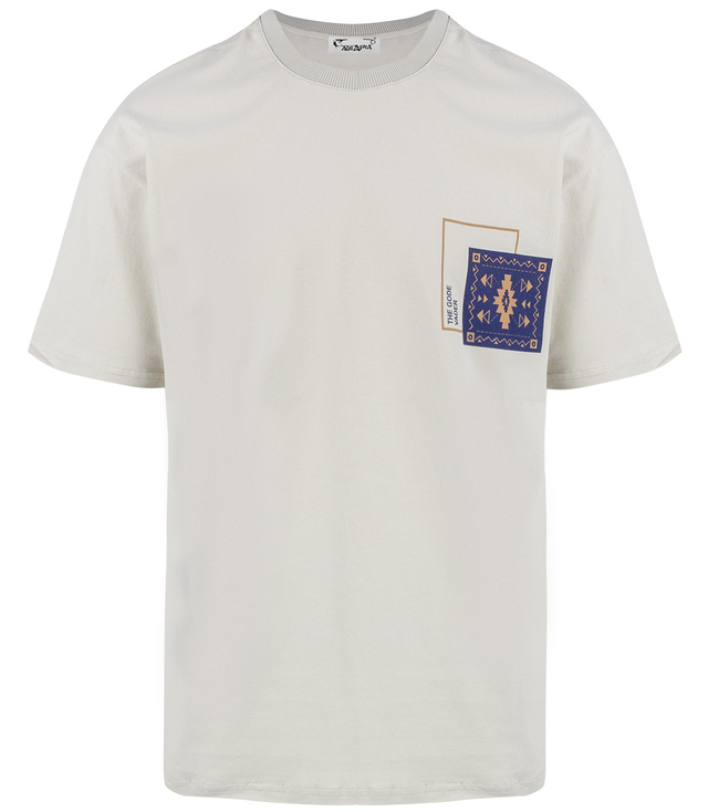 Men's short-sleeved t-shirt with print on the front and back