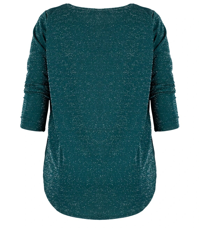 Elegant plus size blouse with shiny glitter thread JAIDA