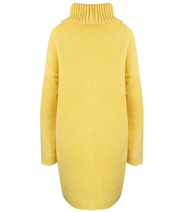 Warm womens turtleneck sweater with a slit MARIETTA, wool