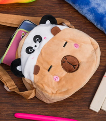 Children's round teddy bear plush bag